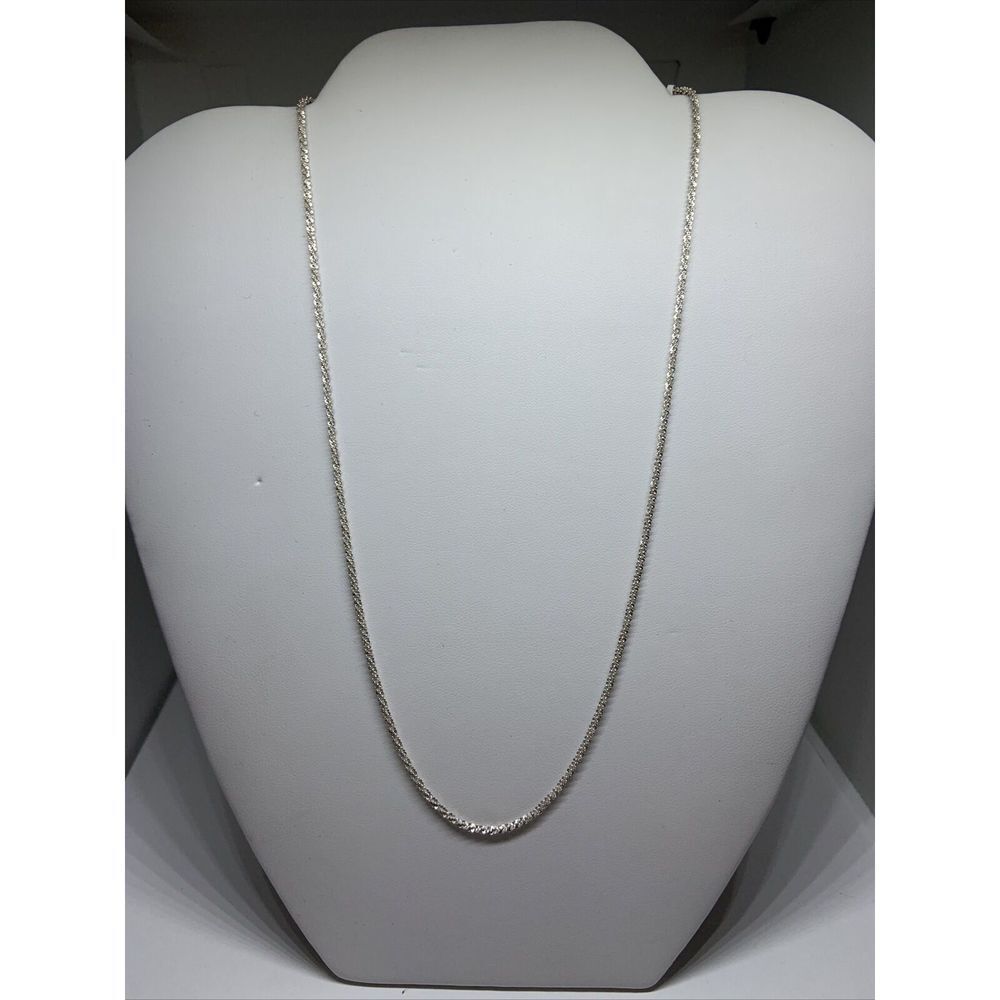 PB Women's 18 Sterling Silver SS Crystal Spring Ring Clasp Necklace Chain NJ10